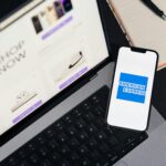 American Express creditcard op laptop voor online aankopen